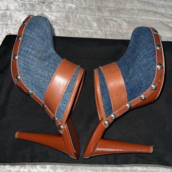 Dolce&Gabbana clogs heels 4” excellent condition denim n leather gorgeous sz 37 - Picture 8 of 8